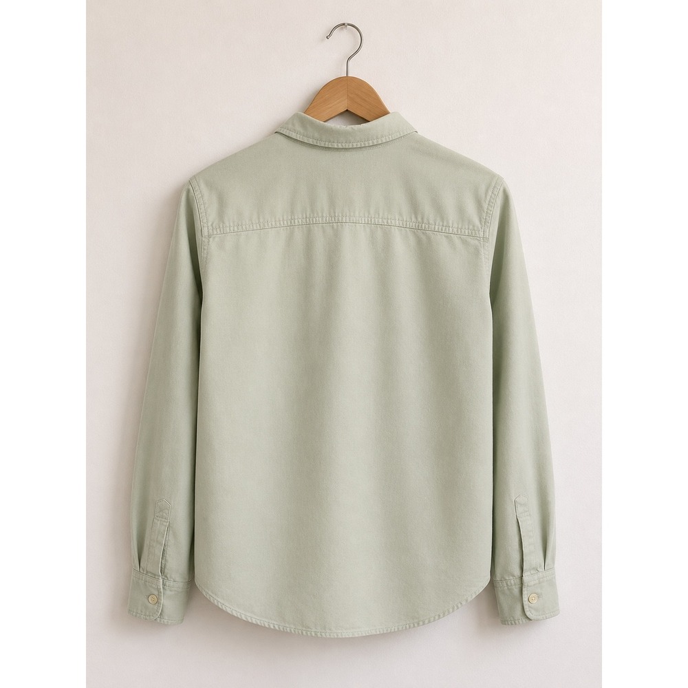 Eddie Bauer Women's Sage Green Button Up Shirt Coastal Preppy Old Money Neutral - Picture 4 of 6